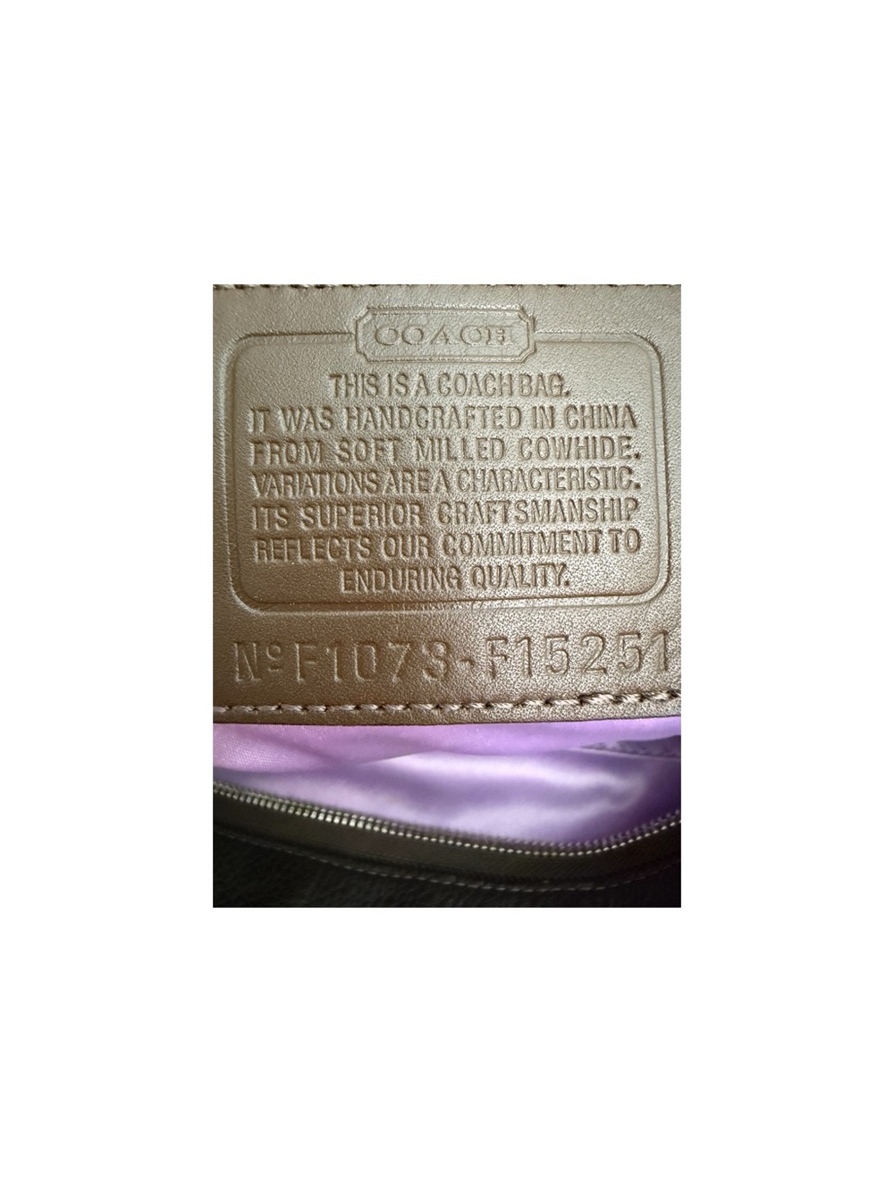 Coach Brown Pebbled Leather Shoulder Bag - Picture 7 of 9